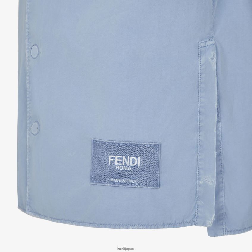 jp Fendi 男性 コットンシャツ ライトブルー 20L42T1910 衣服