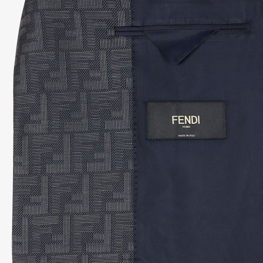 jp Fendi 男性 ジャカード生地のジャケット 青 20L42T1917 衣服