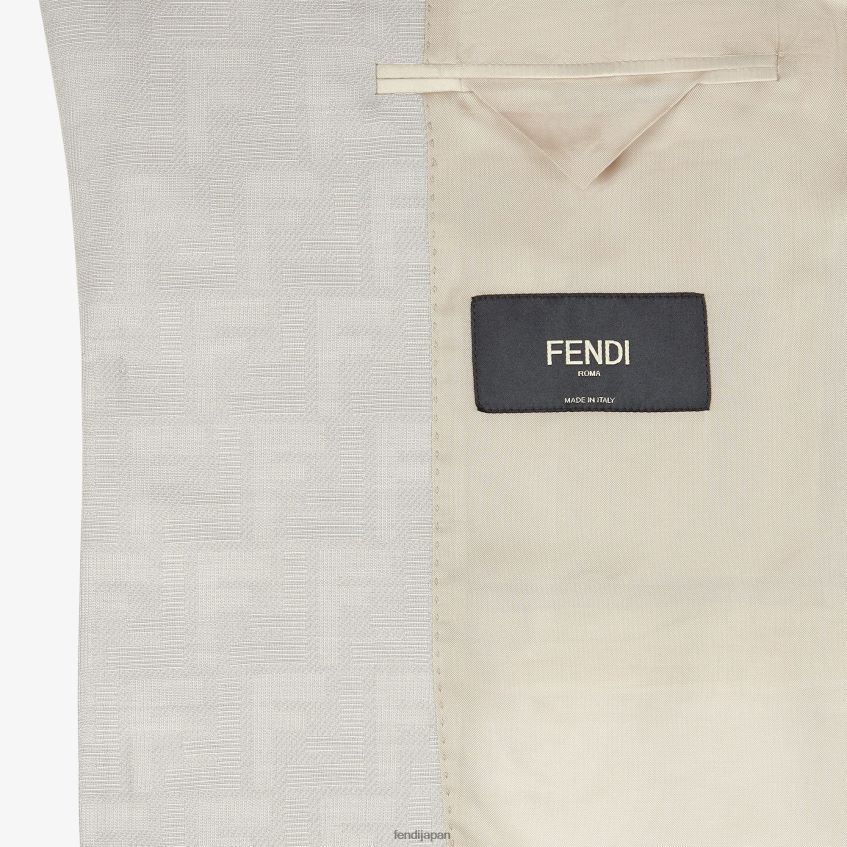 jp Fendi 男性 ジャカード生地のジャケット ベージュ 20L42T1924 衣服