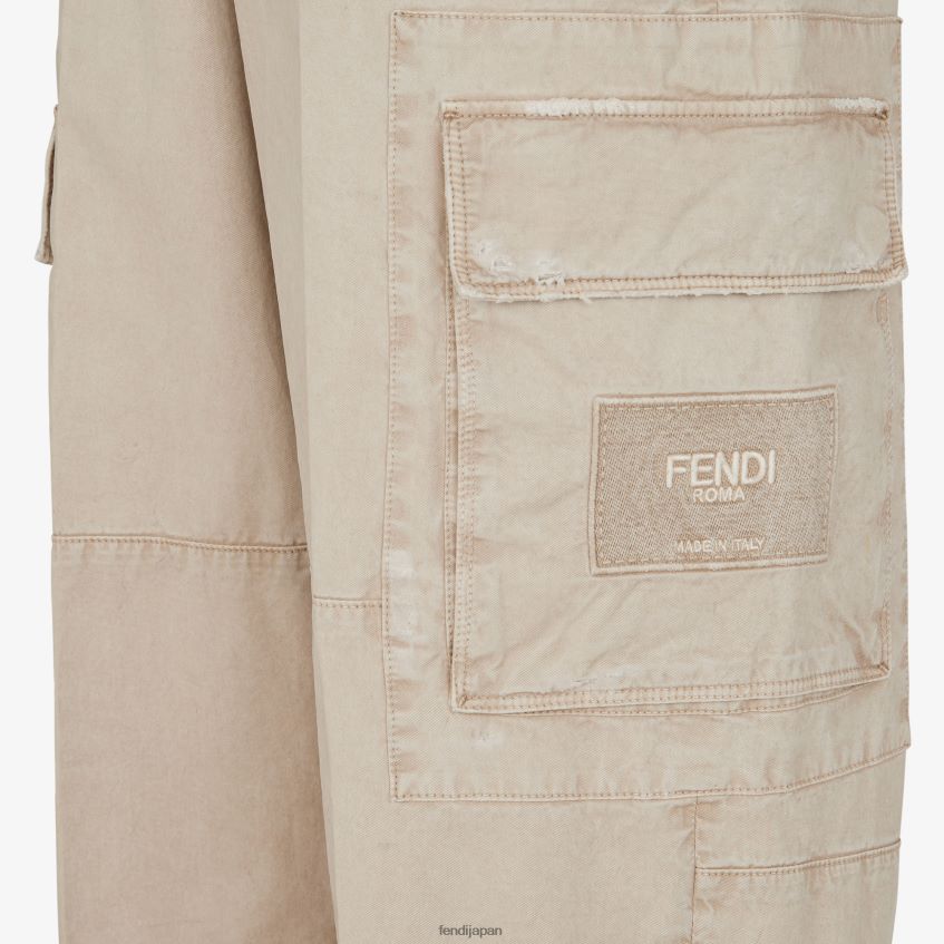 jp Fendi 男性 ギャバジンパンツ ベージュ 20L42T1931 衣服