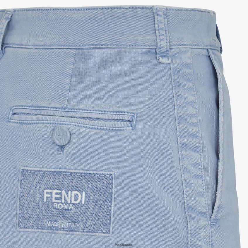 jp Fendi 男性 ギャバジンパンツ ライトブルー 20L42T1961 衣服