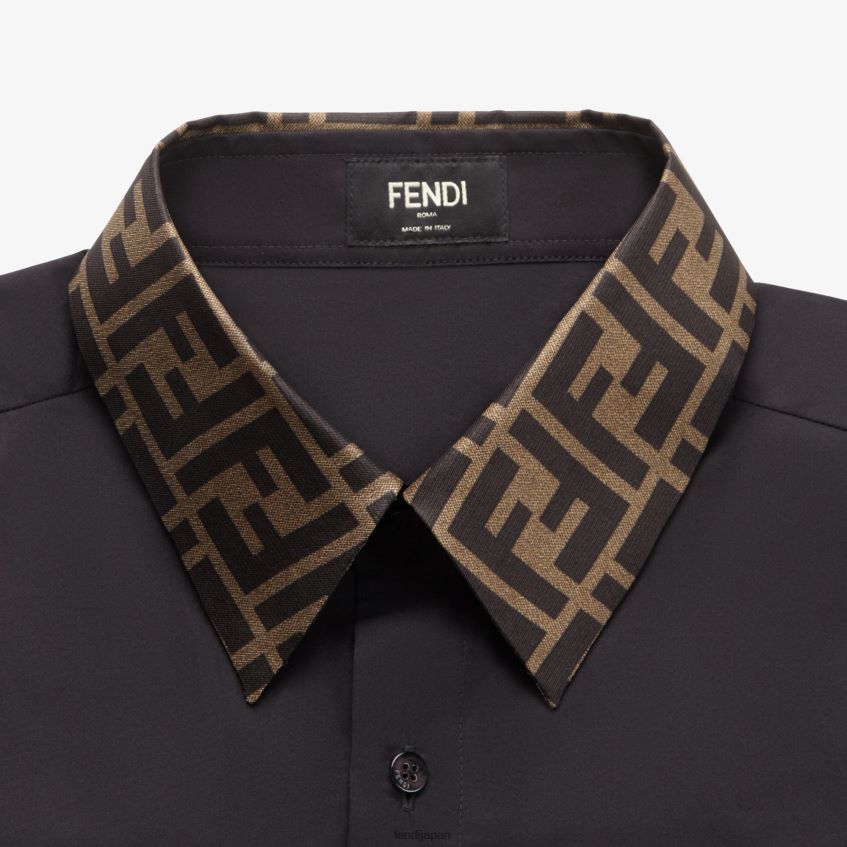 jp Fendi 男性 コットンシャツ 黒 20L42T1984 衣服