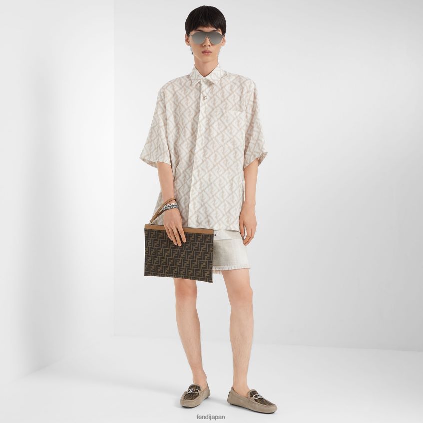 jp Fendi 男性 リネンシャツ ベージュ 20L42T2000 衣服