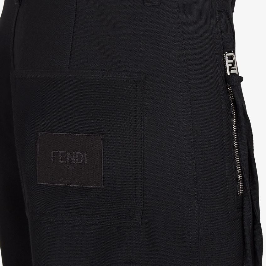 jp Fendi 男性 綿のパンツ 黒 20L42T2055 衣服