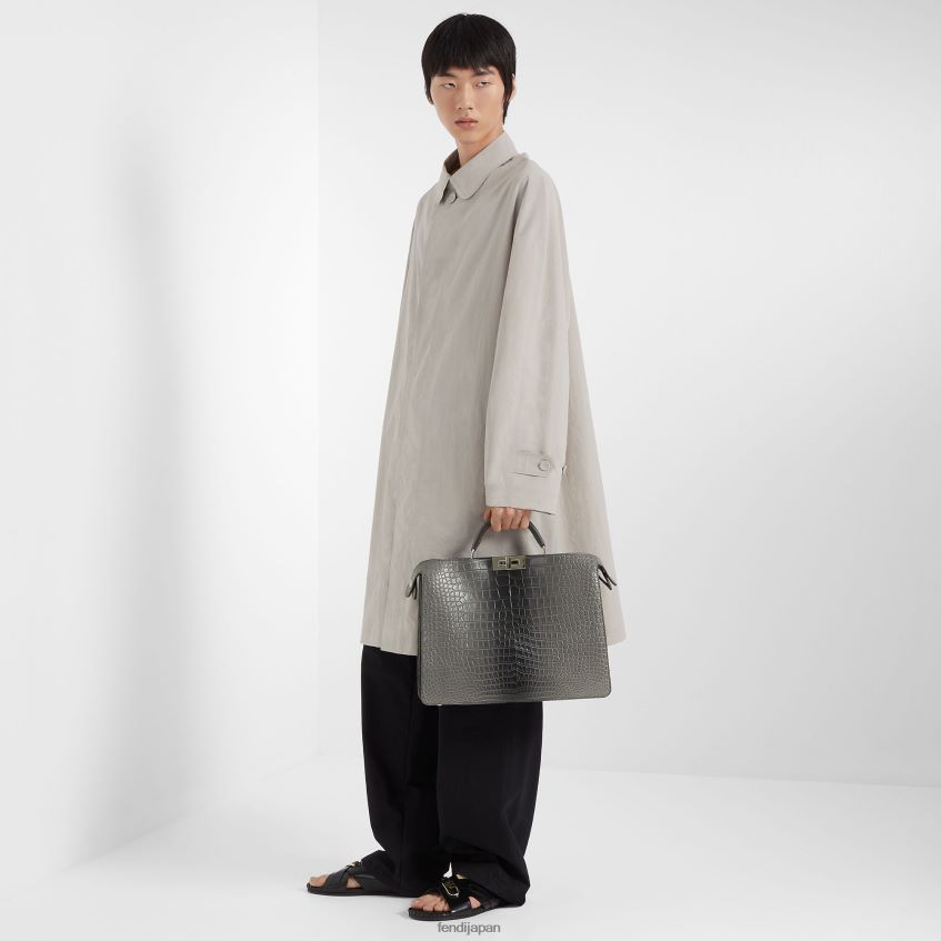 jp Fendi 男性 ナイロントレンチコート グレー 20L42T2057 衣服