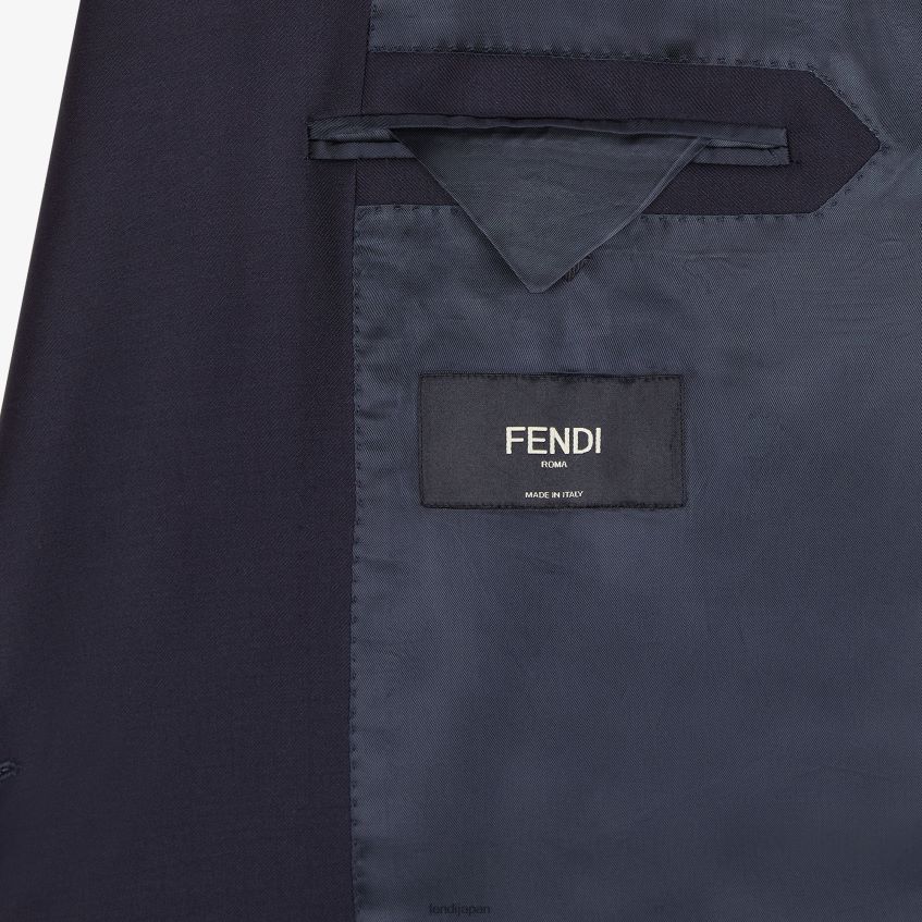 jp Fendi 男性 ウールブレザー 青 20L42T2071 衣服