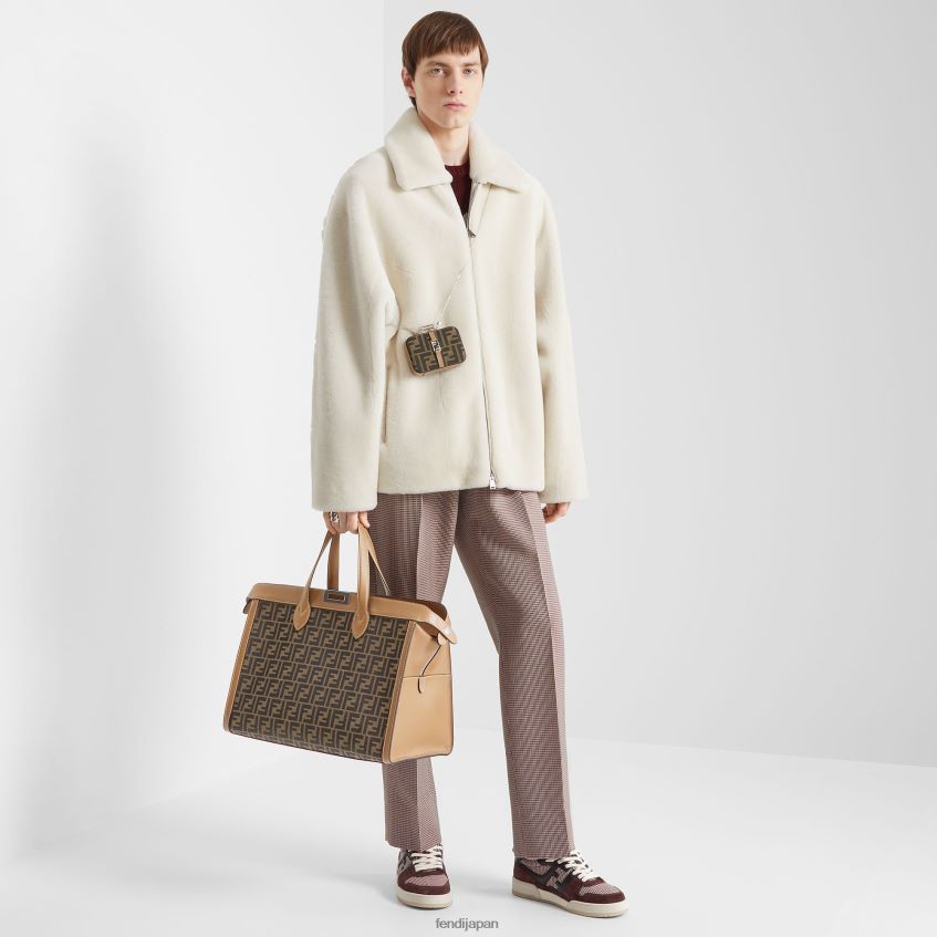 jp Fendi 男性 ムートンジャケット 白 20L42T2128 衣服