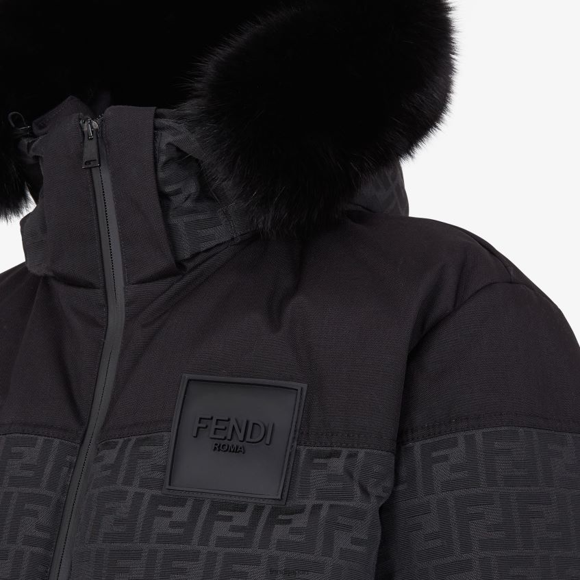 jp Fendi 男性 テックファブリックジャケット 黒 20L42T2161 衣服