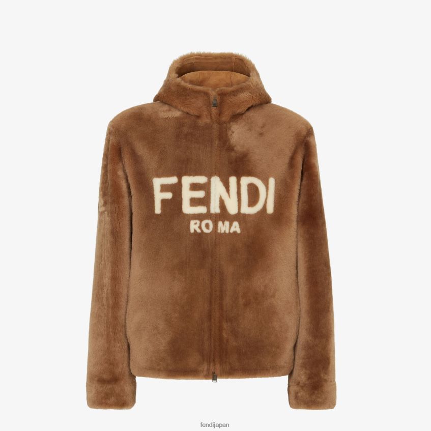 jp Fendi 男性 ムートンジャケット 茶色 20L42T2173 衣服