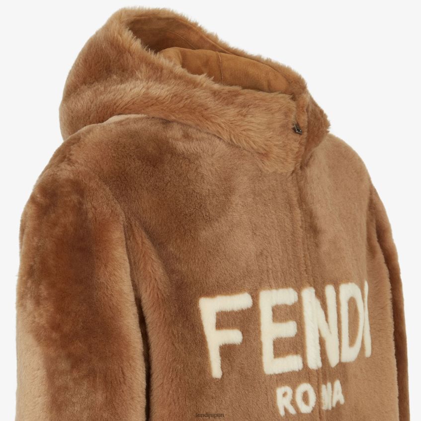 jp Fendi 男性 ムートンジャケット 茶色 20L42T2173 衣服