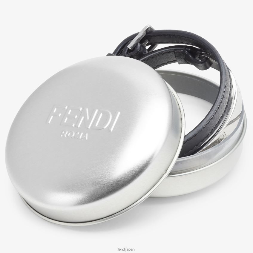 jp Fendi 男性 レザーブレスレット 黒 20L42T2694 ジュエリー