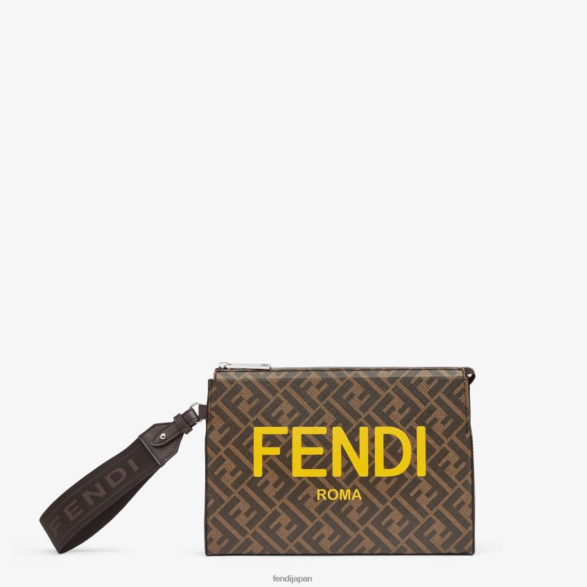 jp Fendi 男性 FF生地ポーチ 茶色 20L42T2636 アクセサリー