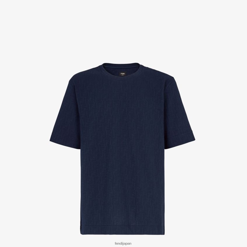 jp Fendi 男性 ピケ Tシャツ 青 20L42T1908 衣服