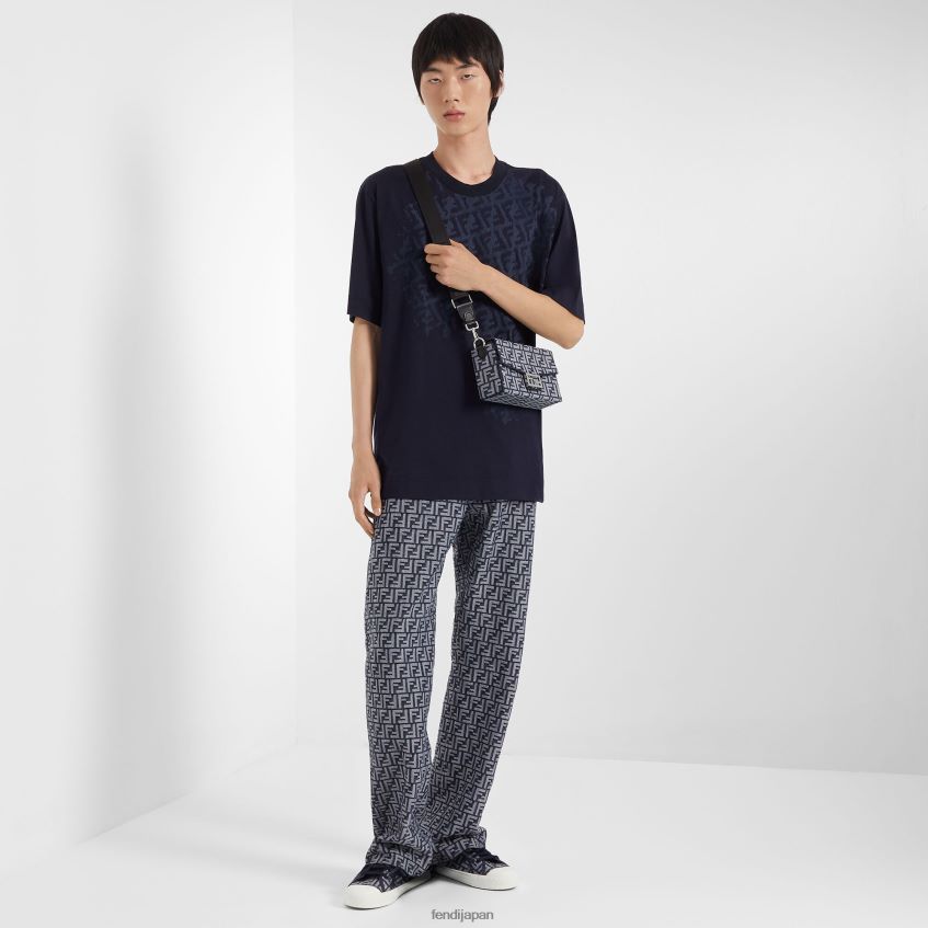 jp Fendi 男性 ジャージーTシャツ 青 20L42T1943 衣服