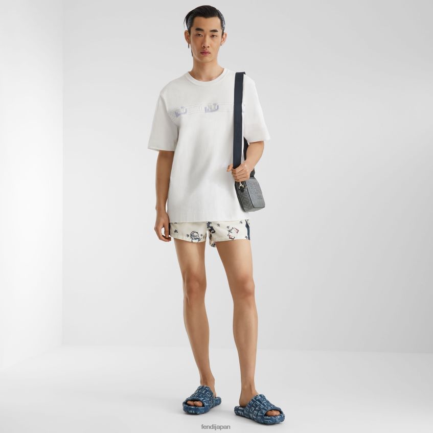 jp Fendi 男性 ジャージーTシャツ 白 20L42T1962 衣服