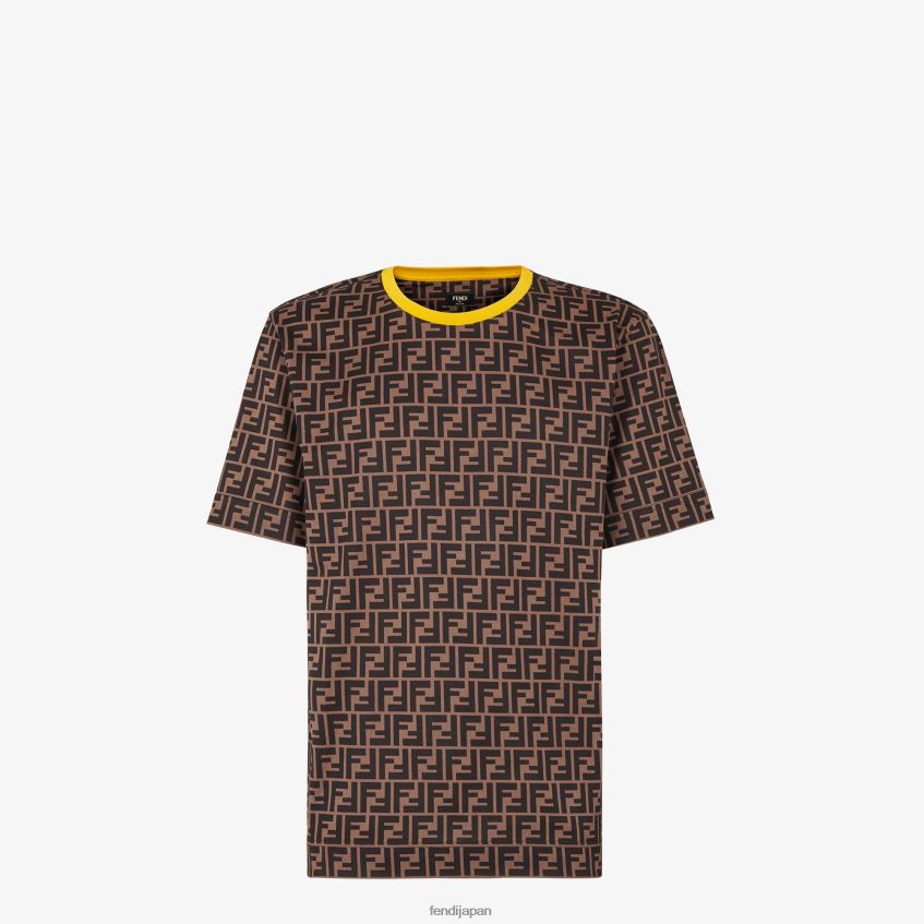 jp Fendi 男性 コットンTシャツ 茶色 20L42T1986 衣服