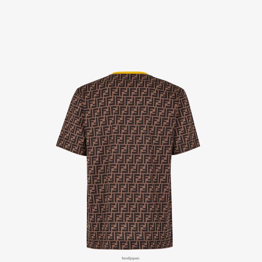 jp Fendi 男性 コットンTシャツ 茶色 20L42T1986 衣服