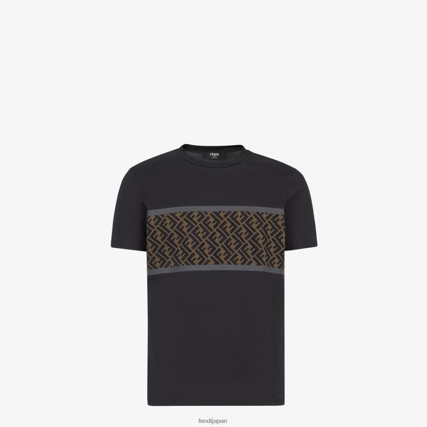 jp Fendi 男性 コットンTシャツ 黒 20L42T1989 衣服