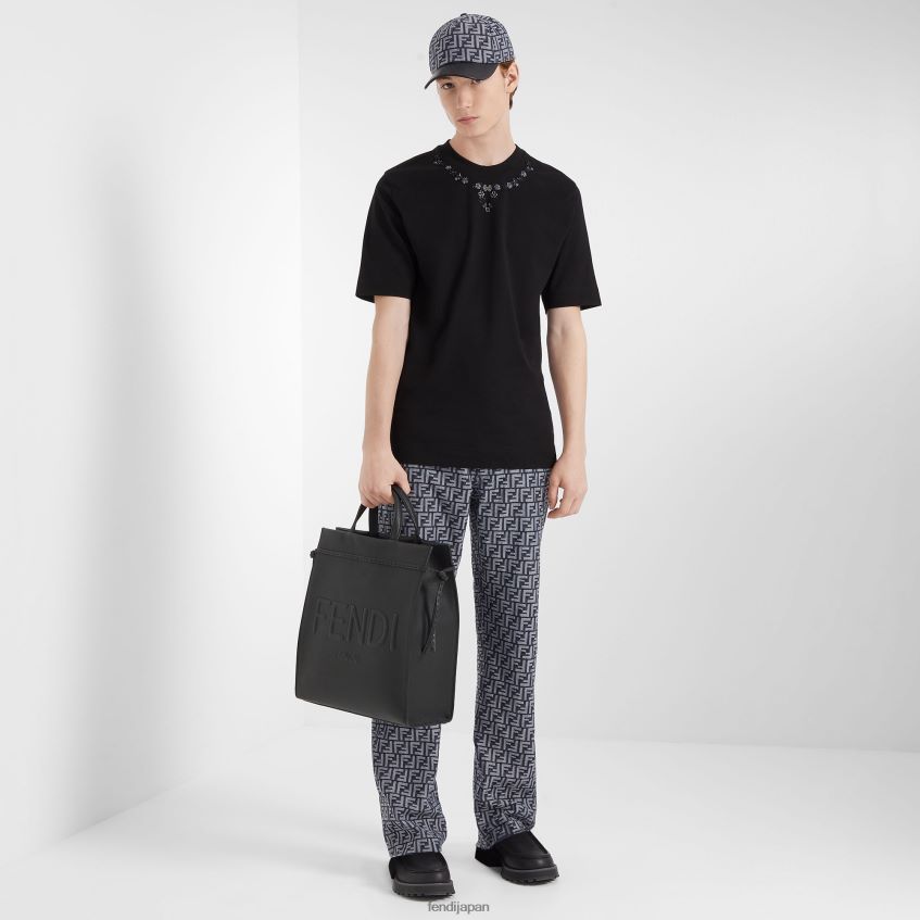 jp Fendi 男性 ジャージーTシャツ 黒 20L42T2052 衣服