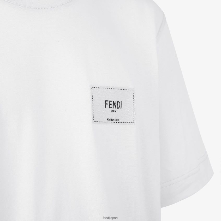 jp Fendi 男性 ジャージーTシャツ 白 20L42T2204 衣服